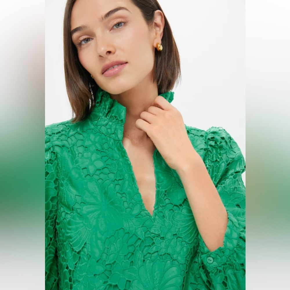 XS Tuckernuck Pomander Place Green Lace Cath Mini Dress - Picture 7 of 17